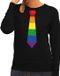 Bellatio Decorations Shoppartners Bv Gay Pride Regenboog Stropdas Sweater Zwart Dames XL