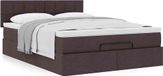 Prolenta Maison Exclusive - Ottoman bedframe met matras, donkergrijs, 140x200 cm, textiel