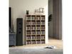 HOMCOM Meuble de rangement multimédia 456 CD/ 336 DVD - bibliothèque en bois avec étagères réglables 89 x 130,5 cm bois naturel