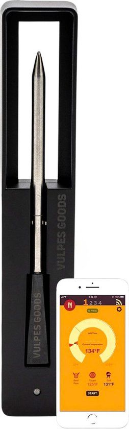 Vulpes Goods Vleesthermometer met Bluetooth & App - Premium Zwart