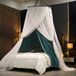 Kertnic Luxe bedluifel voor meisjes en volwassenen, grote elegante dubbellaags bedgordijn luifel, ronde koepelkant prinses luifelgaas (pauwblauw)