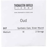 Thomastik 2x D kunststof kern met zilvergecoat koperdraad omsponnen 317 voor Arabische Oud Set 315A, 315B
