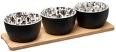 5Five Serveerplank bamboe - met 3x luxe schaaltjes - 30 x 10 cm