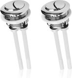 Semsen Bouton de chasse d'eau de remplacement, bouton poussoir argenté - Lot de 2 pièces