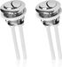 Semsen Bouton de chasse d'eau de remplacement, bouton poussoir argenté - Lot de 2 pièces