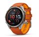 Garmin Fenix 9 Pro Montre connectée 47mm Titane AMOLED 1.4" 454x454 Écran tactile 4G LTE GPS Bande en silicone orange
