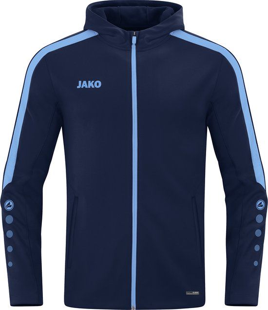 JAKO Power Jas met Capuchon Kind Marine-Blauw Maat 140 - Voetbal - Unisex