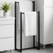 CLP Taunton Porte-serviettes Autoportant - Porte-serviettes Debout Salle de Bain - Sans Perçage - Avec 2 Barres - noir
