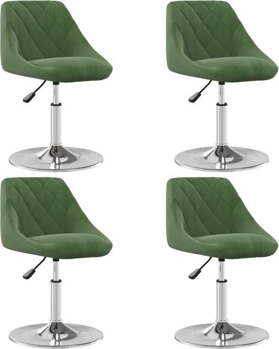 vidaXL Eetkamerstoelen draaibaar 4 stuks fluweel donkergroen