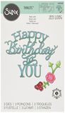 Sizzix Thinlits Die Set 660368, Gelukkige Verjaardag aan U Zin door Jen Long, 3 Pack, Multi Color, One Size