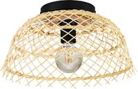 EGLO Ausnby Plafondlamp - Ø 37 cm - Zwart/Natuur - E27
