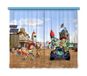 AG Design Heroes of Toy Story in The City Disney gordijnen voor de kinderkamer, 2 stuks, meerkleurig, 180 x 160 cm