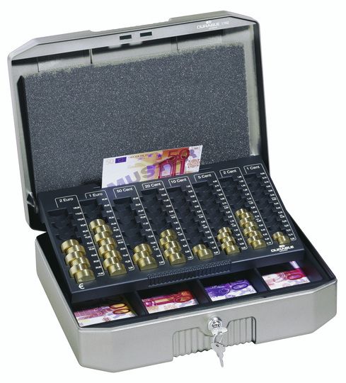 €uroboxx - Geldkist - grijs - metaal - 352 x 276 x 120 mm
