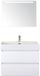 BES LED Maxx XL Badmeubelset 80 cm - Wit Hoogglans - Wastafel Kube 1 Kraangat met Sence Spiegel