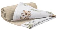 Baby Medi Partners Baby deken 100% Katoenen Wafel 75x100 Safari met bruin wafel