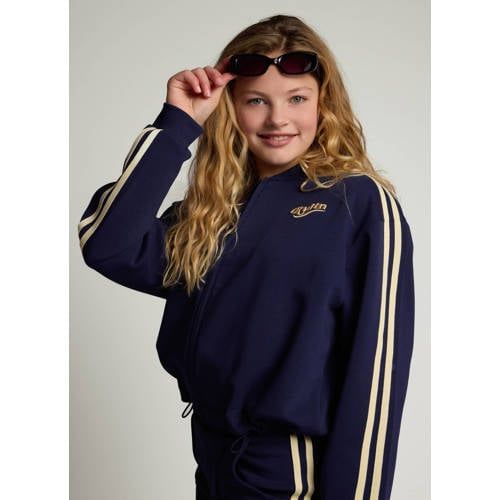 LOOXS 10sixteen boxy gestreept sweatvest - donkerblauw