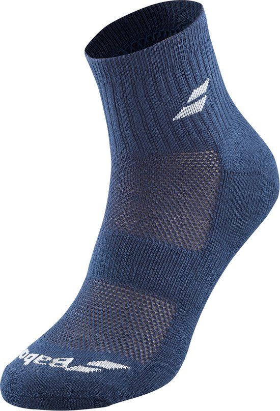 Babolat Pack 3 Pairs Of Quarter Socks Blue Unisex Tennis Polyester
