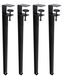 Set de 4 pieds de table noirs métalliques réglables
