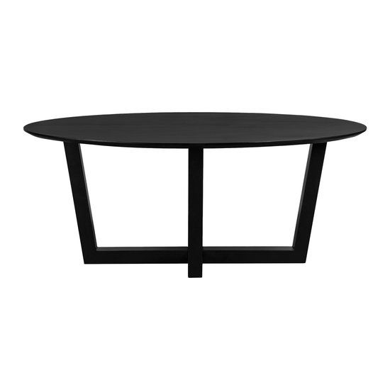 QUVIO Eettafel Sofia - Ovaal – 220x100 cm - W-poot - FSC® gecertificeerd mangohout - Zwart