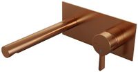 Brauer Copper Edition Inbouw Wastafelmengkraan met Rechte Uitloop en Afdekplaat Model E1 Koper Geborsteld PVD