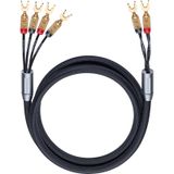 OEHLBACH Fusion Four audio kabel 3 m 4 x kabelschoen Zwart