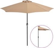 vidaXL Balkonparasol half met aluminium paal 270x144 cm taupe