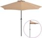 vidaXL Balkonparasol half met aluminium paal 270x144 cm taupe