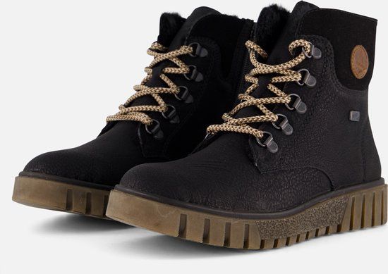 Rieker Veterboots Hoog - Zwart - Maat 42