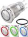 TRU COMPONENTS TC-7494632 TC-LAS1-AGQ-11ZE/42RGB/ Vandalismebestendige drukschakelaar 250 V/AC 3 A 1x uit/aan Continu Rood, Groen, Blauw, RGB IP65 1 stuk(s)