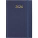 Grafoplás Florence serie Economische kalender 2024, marineblauw, 14,5 x 21 cm, gevoerde vinylomslag, verticaal sluitrubber, bladwijzer, jaarlijks