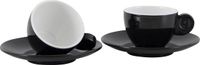 Gimex Solid Line Espresso set Zwart & Wit 85 ml 2 Stuks
