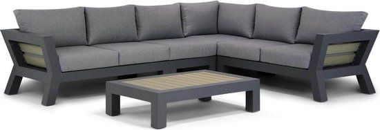 Santika Yovita Hoek Loungeset - 6-persoons - Grijs-antraciet