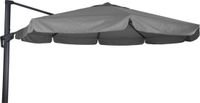 Lesliliving Zweefparasol Virgo Grijs ø3,5m volant 360° draaibaar + KRUISPOOT