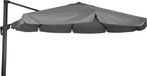 Lesliliving Zweefparasol Virgo Grijs ø3,5m volant 360° draaibaar + KRUISPOOT