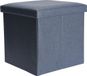 H&S Collection Pouf/hocker/ottoman - boîte de rangement - bleu - polyester - 38 x 38 cm - pliable
