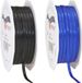 Ruban cadeau/ruban décoratif - noir/bleu - 3 mm x 50 mètres - Loisir créatif/décoration/artisanat