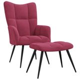 VidaXL Fauteuil Velours Rouge