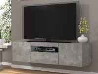 Mobistoxx AUREO Meuble tv-hifi 3 portes 150 cm béton avec led