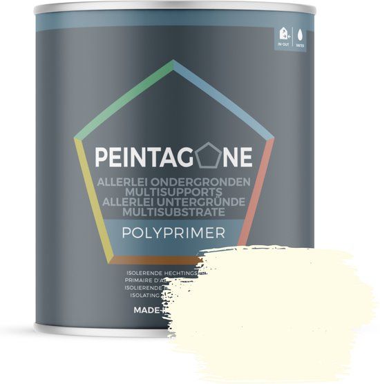 Peintagone PolyPrimer - RAL9010 - 0,5L - Grondverf - Mat - 4 m² - Voor binnen & buiten