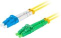 Lanberg Câble de raccordement fibre optique SM LC/UPC-SC/APC, double (duplex), 3.0mm, LSZH, G657A1, 0.5m, jaune