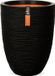 Capi Europe Vaas Elegant Laag Rib - 34x46 cm - Zwart - Bloempot voor Binnen & Buiten