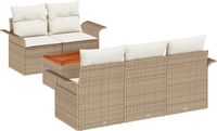 vidaXL Tuinbank Set 6 st 5-Aantal zitplaatsen Beige en Crème