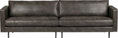 WOOOD BePureHome Rodeo 3-Seater Sofa - Recycled Leather - Black - 275x83x88cm