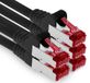 1aTTack.de - 5x 0,5m CAT6 Patchkabel S/FTP PIMF Afgeschermde CAT.6 RJ45 Netwerkkabel Ethernetkabel DSL LAN Router Switch Modem Patchpaneel - Zwart - 5 stuks