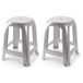 Plasticforte tabouret d'appoint - 2x - gris argenté - plastique - 37 x 37 x 46 cm - enfants/adultes