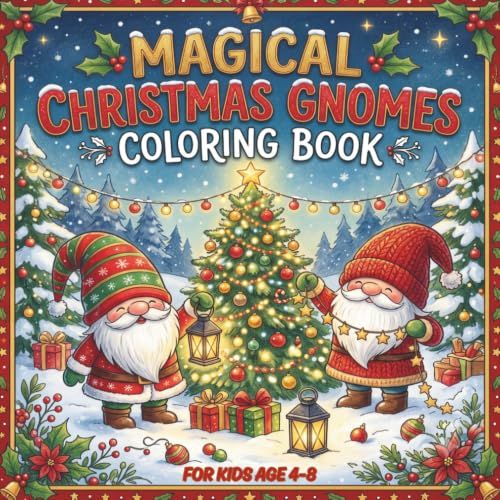 Magical Christmas Gnomes Coloring Book