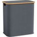 Pangivo Panier À Linge Double Pliable 80l Avec Couvercle Et Poignées Cadre En Bambou Gris