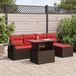 Maison Exclusive - Ensemble de meubles de jardin 6 pièces avec canapé, coussins inclus, en polyrotin marron avec un cadre en bois d'acacia
