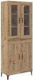 vidaXL Highboard Artisan Eiken 69,5 x 34 x 180 cm Bewerkt hout