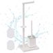 Relaxdays Toiletbutler met reserverolhouder, wc-borstel, metalen staande wc-rolhouder, wit 67,5x20x15,5 cm